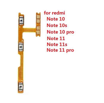 10 шт. Оригинал для Xiaomi Redmi Note 10 10s 11 11s Pro 4G 5G Кнопка регулировки громкости Кнопка включения Выключения питания Гибкий Кабель Запчасти для ремонта