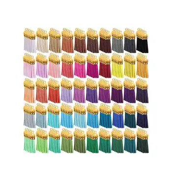 250 Штук брелоков с объемными цветными кожаными подвесками T el для брелоков и поделок своими руками, 50 цветов