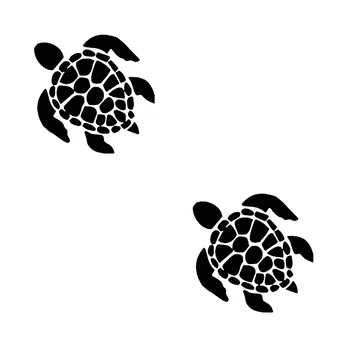 2шт Наклейка с изображением морской черепахи Пляж Гавайи Морская Черепаха Окно автомобиля Бампер Наклейка на кузов