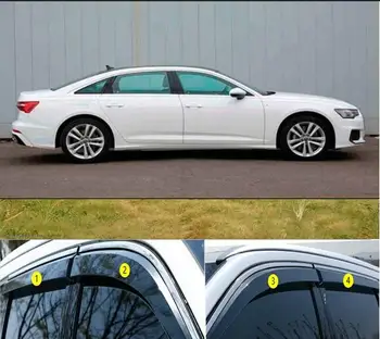 4 шт. Пластиковый внешний козырек, Вентиляционные шторы, Защита от Солнца и дождя, Дефлектор для Audi A6L 2019 2020 2021 JF