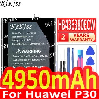 4950 мАч KiKiss Мощный Аккумулятор HB436380ECW Для Huawei P30 ELE-L09 ELE-L29 ELE-AL00 ELE-TL00 Сменные Батареи