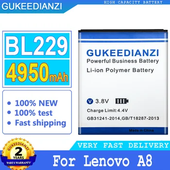 4950 мАч Оригинальный Аккумулятор GUKEEDIANZI BL229 BL 229 Для Lenovo A8 A8 A806 A808T 806 808T Замена Bateria + Номер для отслеживания