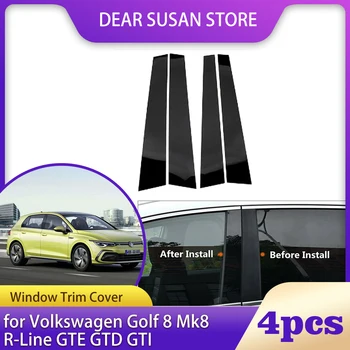 4шт Накладка на Окно Автомобиля для Volkswagen VW Golf 8 Mk8 R-Line GTE GTD GTI B C Колонна Стойки Стойки Двери Наклейка Наклейка Аксессуары