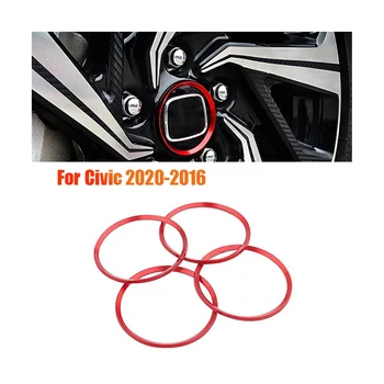4шт Ступицы, кольца, Центральные крышки колес, Накладка для Honda Civic 2020-2016, Украшение центральной крышки дисков из алюминиевого сплава
