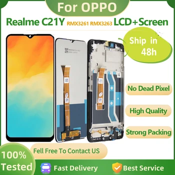 6,5 ”Высококачественный Экран Для Oppo Realme C21Y RMX3261 RMX3263 ЖК-дисплей С Сенсорным Экраном Digitizer Assembly Panel Display