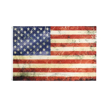 90x150 см Винтажный потертый американский флаг