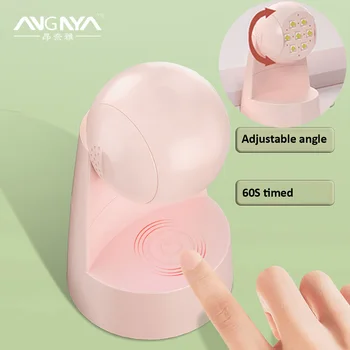 ANGNYA Аккумуляторная лампа для ногтей Сушилка для маникюра Вращающаяся УФ светодиодная лампа для ногтей Машина для отверждения гель-лака Оборудование для нейл-арта
