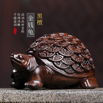 [Ebony Small Water Turtle] Blackwood Small Water Turtle Украшение чайного столика в домашнем офисе, Автомобильная ручка для качания One Piece Прямая поставка