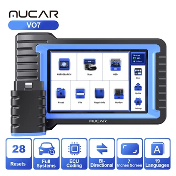 MUCAR VO7/VO7S Профессиональные Инструменты Диагностики автомобилей OBD2 полносистемный сканер 28 сбрасывает кодировку ECU Инструменты сканирования автомобильной диагностики