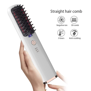 QXXZ Расческа для прямых волос с интеллектуальным нагревом Выпрямитель Электрическая керамическая женская щетка для волос Инструмент для укладки Бесплатная Доставка