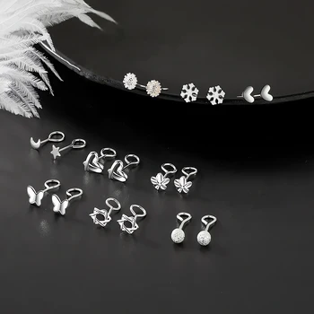 S999 Стерлингового серебра, изогнутый крючок, бабочка, серьги для ухода за ушными отверстиями, элегантные Модные Простые украшения для ушей для женщин