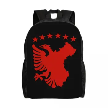 Shqipe Автохтонный Флаг Необходимый Рюкзак Для Ноутбука Женщины Мужчины Базовая Сумка для Книг для Студентов Колледжа Косово Албания Сумки С Орлом