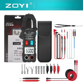ZOYI 5BQ Цифровой Bluetooth мультиметр Клещи 6000 отсчетов True RMS Тестер постоянного / переменного напряжения Переменный ток, Гц Емкость, Ом