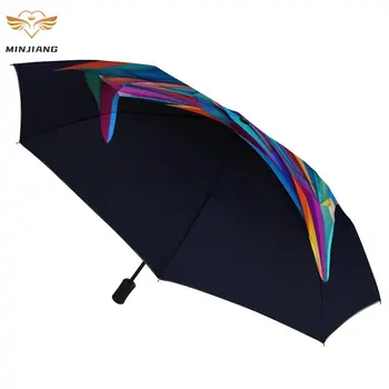Автоматический зонт Dolphin с 8 ребрами, бумажный художественный Геометрический ветрозащитный зонт, черное пальто, легкие зонты для мужчин и женщин