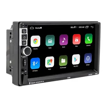 Автомобильная стереосистема Double Din Универсальная, полностью совместимая с 7-дюймовым сенсорным экраном Автомобильная стереосистема FM-радио Bluetooth с зеркальной связью Резервная камера