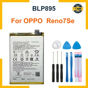 Аккумулятор BLP895 для OPPO Reno7Se Запасная часть RENO 7SE Оригинальная емкость Фото аккумулятора