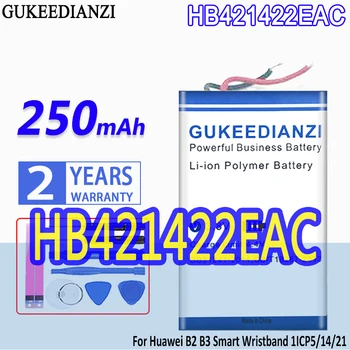 Аккумулятор GUKEEDIANZI Высокой Емкости HB421422EAC 250mAh Для Смарт-Браслета Huawei 1ICP5/14/21 B2 B3 Digital Batteries
