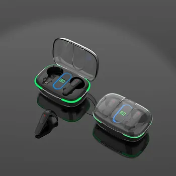 Беспроводные наушники Bluetooth Стереонаушники-вкладыши со светодиодной цифровой зарядкой, Шумоподавляющие басовые устройства Голосового ассистента