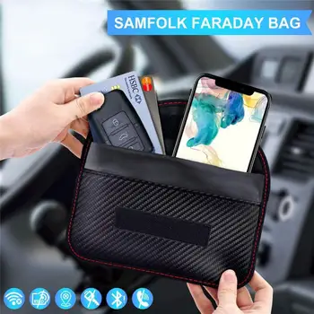 Блокирующая сигнал сумка Фарадея для автомобильного мобильного телефона, ключей от машины, защитная сумка для пульта дистанционного управления, защитная сумка для защиты от сигнала излучения