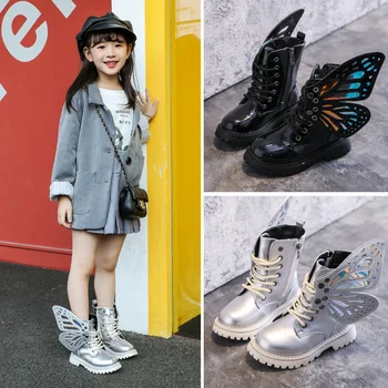 Ботильоны Botines Personality на платформе 2023, зимние модные короткие ботильоны для девочек, ботильоны принцессы, плюс плюшевая детская обувь Zapatos Niña