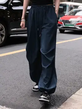 Брюки-карго в стиле ретро Y2k для отдыха, женские брюки-карго больших размеров, повседневные брюки
