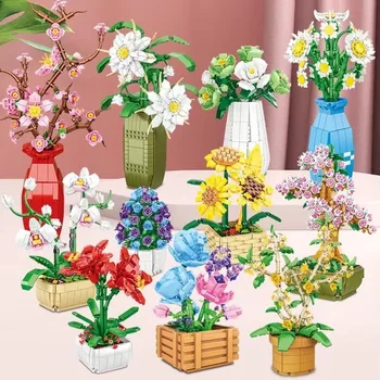 Ваза для растений, декор для офиса и комнаты, Суккуленты, цветы, строительные блоки, игрушки, ботанический набор, сувениры для вечеринок для детей