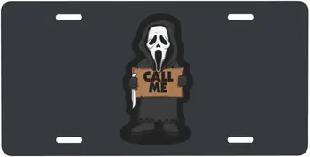 Декоративный номерной знак Call Me Scream Ghostface с персонализированным номерным знаком, крышка номерного знака из алюминиевого сплава