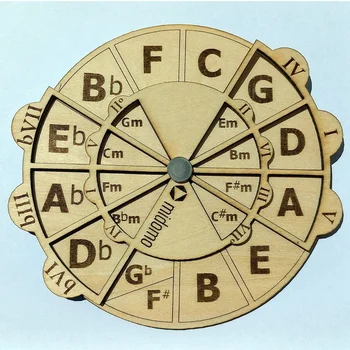 Деревянный мелодический инструмент Деревянный музыкальный диск с пятым кругом Для быстрого подбора комбинаций аккордов