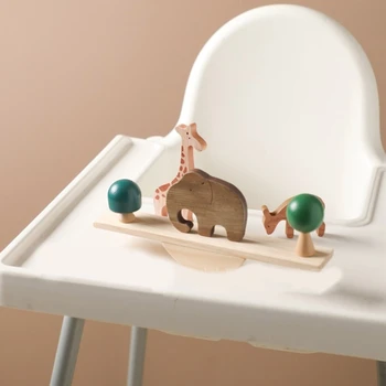 Детская деревянная игрушка, динозавр, игрушка для укладки животных, Развивающий набор строительных блоков для малышей, Игрушка для координации рук и глаз