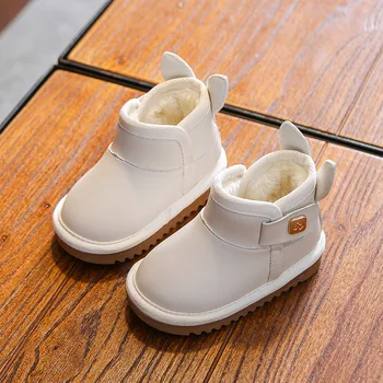 Детские Ботинки для девочек от 0 до 4 лет, Зимние Слипоны из хлопчатобумажной ткани на плоском каблуке, сохраняющие тепло, мягкая износостойкая подошва, детская обувь Hw45