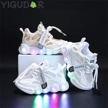 Детские кроссовки со светодиодной подсветкой на светящейся подошве, детская обувь со светодиодной подсветкой для девочек / Светящаяся обувь для мальчиков Tenis shoes