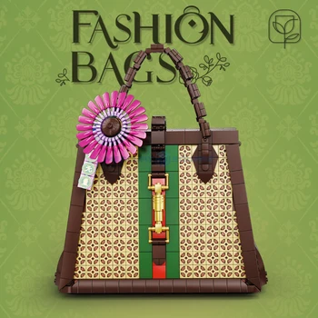 Дизайнерские Модные Роскошные сумки MOC 81110 Классическая брендовая сумка Bricks Идеи одежды и аксессуаров Модельные блоки Игрушка в подарок девочкам