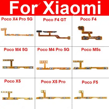 Для Xiaomi Poco X4 X5 M4 Pro 5G GT F4 GT Poco M5 M5s Poco F5 Pro Боковая Кнопка Регулировки Громкости Гибкий Кабель Лента Запасные Части