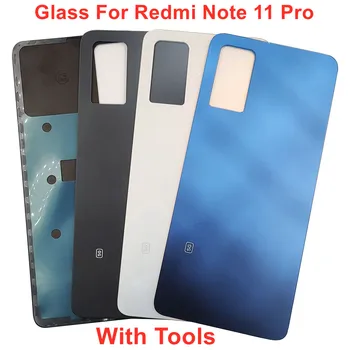 Для Xiaomi Redmi Note 11 Pro 11E Pro Стеклянная Крышка Аккумулятора Жесткая Крышка Задней Двери Задняя Панель корпуса + Оригинальный Клейкий Клей