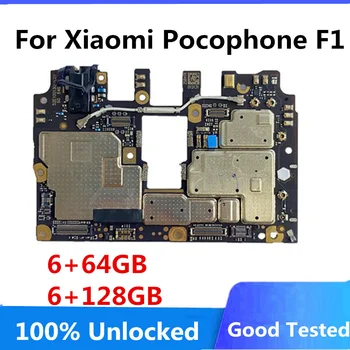 Для материнской платы Xiaomi Pocophone Poco F1 Оригинальная разблокированная логическая плата Материнская плата с полным набором чипов Глобальная версия Android 64/128/256 ГБ
