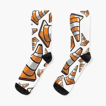 Дорожный конус - Оранжевые и белые носки, компрессионные носки, мужские носки, женские носки