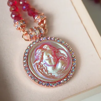 Европейско-американское хрустальное ожерелье с ангелом мечты, рождественские Французские ретро-украшения для женщин, Тренд