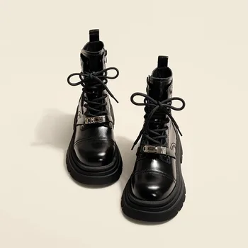 Женские ботинки Martin, новинка осени 2023 года, мотоциклетные полусапожки на толстой подошве в британском стиле, w-y013