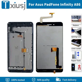 ЖК-дисплей + рамка для Asus PadFone Infinity A86 ЖК-дисплей с сенсорным экраном, дигитайзер в сборе, запасные части протестированы, бесплатные инструменты
