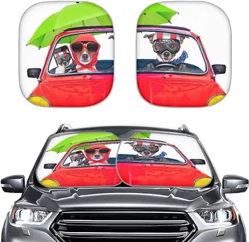 Забавный солнцезащитный козырек на лобовое стекло автомобиля с водителем, 2 шт. Складной солнцезащитный козырек на переднее стекло автомобиля для большинства седанов, внедорожников, грузовиков