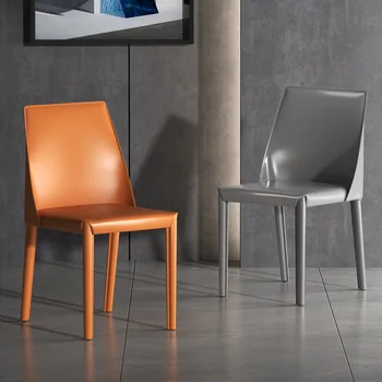Итальянское минималистичное седло Кожаное кресло Легкое Роскошное Домашнее Эргономичное Дизайнерское обеденное кресло Кресло для ресторана в индустриальном стиле