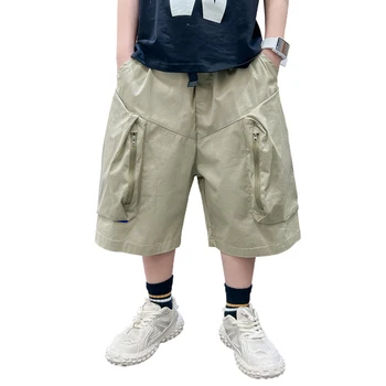 Летние короткие однотонные брюки для мальчиков, повседневные брюки для мальчиков, детская одежда для подростков 6 8 10 12 14