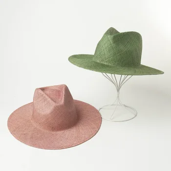 Летняя Новая Простая Модная Соломенная шляпа, окрашенная в цвет голого тела, Женская солнцезащитная шляпа Lafite Grass, Джазовая Соломенная шляпа