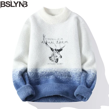 Модный Зимний свитер Мужской приталенный вязаный свитер Мужская водолазка Джемпер пуловер Одежда