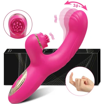 Мощный вибрирующий вибратор G Spot для женщин, стимулятор клитора, имитирующий фаллоимитатор для облизывания женского оргазма, секс-игрушки для взрослых