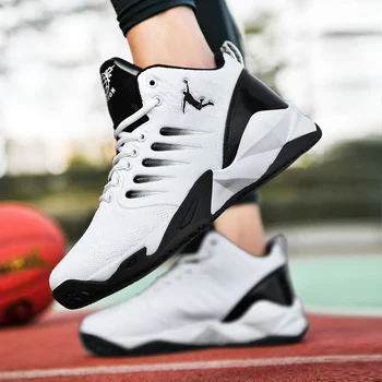 Мужская баскетбольная обувь, дышащие противоскользящие баскетбольные кроссовки, женские летние / осенние спортивные кроссовки для спортзала на открытом воздухе, белые кроссовки