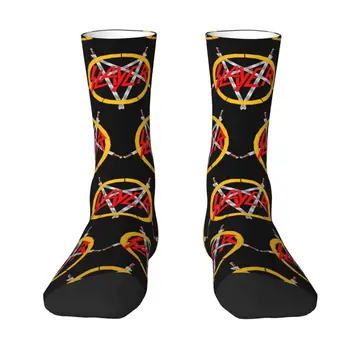 Мужские носки для экипажа с логотипом Heavy Metal Rock Slayers, унисекс, забавные носки с 3D-печатью