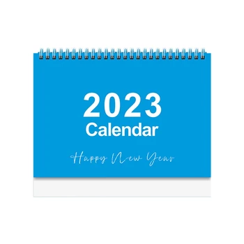 Настольный календарь на 2023 год на 12 месяцев Ежемесячный планировщик Календарь на 2023 год Настольная памятка Ежедневное расписание Органайзер для повестки дня Офис Синий