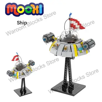 Научно-фантастический аниме-мультфильм MOC1248 Космический корабль, летательный аппарат, совместимая фигурка, строительный блок, игрушка для украшения детского подарка