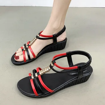 Новые летние сандалии 2023, женские модные удобные женские сандалии в римском стиле с открытым носком, универсальные сказочные женские сандалии